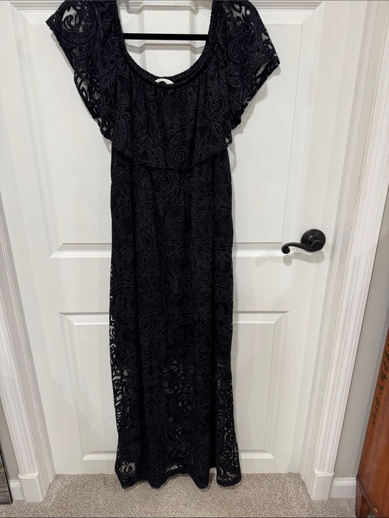 Soma Dresses & Skirts - Soma Black Lace Maxi Dress Off shoulder Sleeves